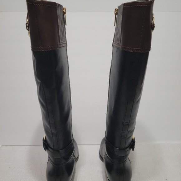 Michael Kors Stockard Two Toned Black Tall Leather Riding Boot Women’s Size 6.5M - Picture 6 of 16